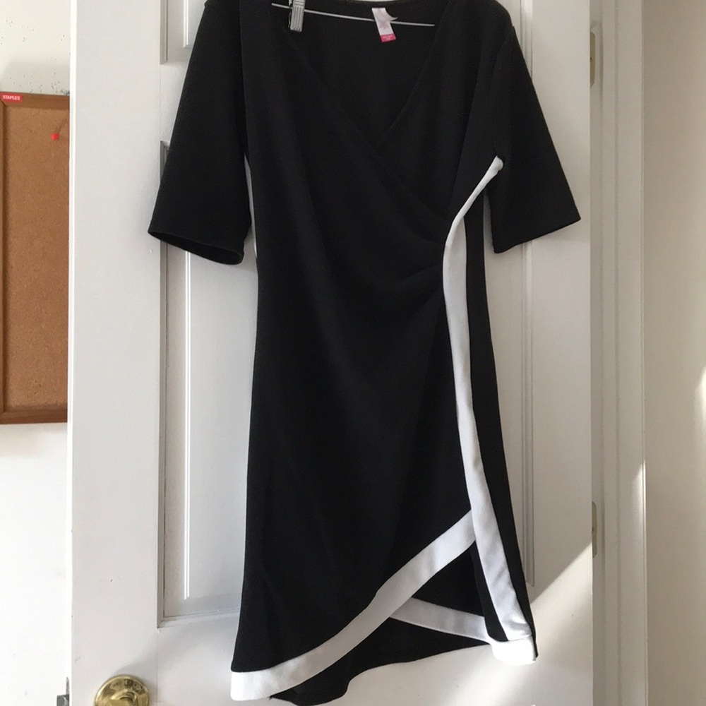 Black Dress with White Accents